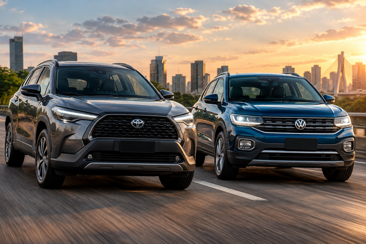 Corolla Cross 2023 custa R$ 21.450 a mais que o T-Cross o nome Toyota vale essa diferença toda